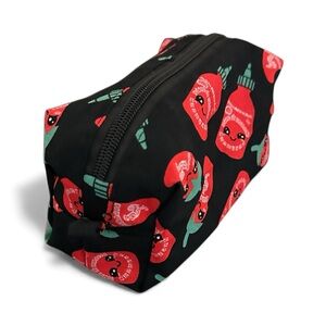 Black and Red Sriracha Print Pouch